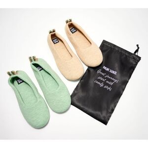 Muk Luks Women's Shoes Sz XL Travel Ballerina Soft Soles Bag Sandalwood A682667